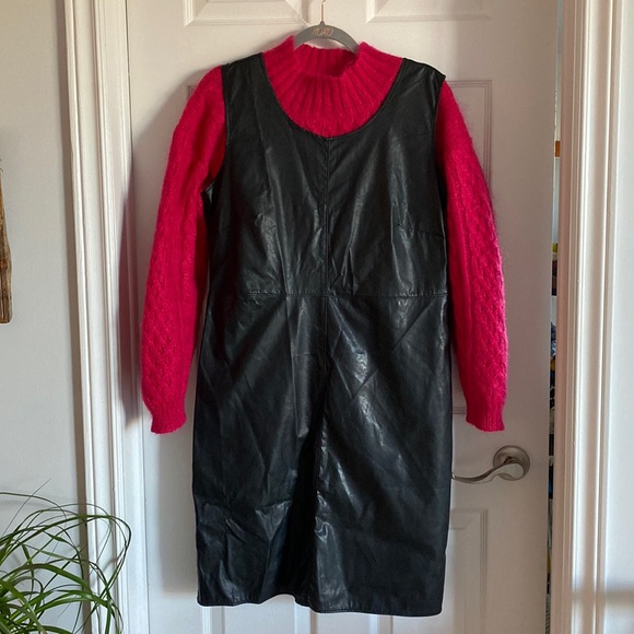 Edgy vegan leather pencil dress - Picture 1 of 6